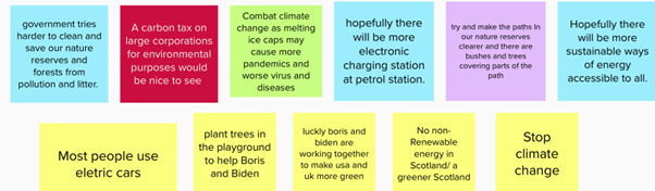 Extract from the Mural board discussing climate change